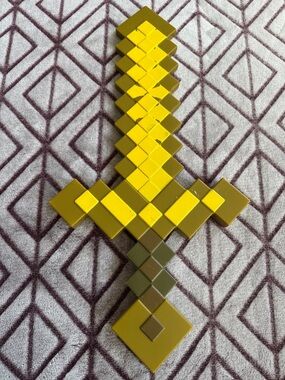 Minecraft Pixel Style Golden Sword Lightweight Plastic Toy & Costume